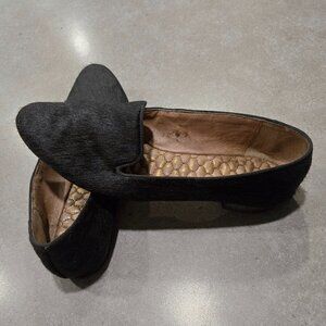 SAM EDELMAN "Alvin" Black Slip On Cow Hair Leather Loafers - Size 7.5M